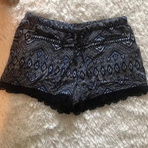 Boho lace trim shorts